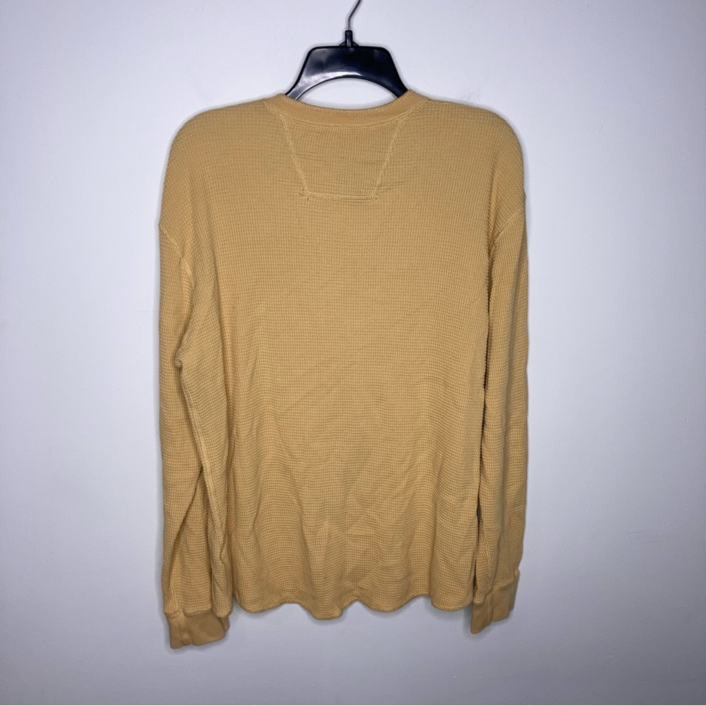 Men's Eddie Bauer Beige Henley Shirt Waffle Knit Large - Picture 4 of 4